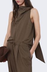 Mango Women's Tops Shirt Sleeveless MANGO Tatu Sleeveless Cowl Neck Top Brown