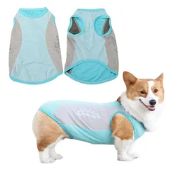 【新品】 犬服 夏用 冷感 犬の服 犬 ひんやりベスト メッシュ 薄手 涼しい 犬用夏服 犬 クールベスト 通気性 接触冷感 熱中症対策 反射機能 犬用シャツ 小型犬 中型犬 大型犬 (ブルー, 3XL) 1