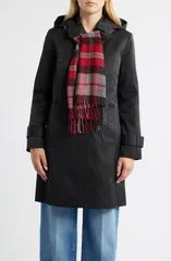 ロンドンフォグ レディース アウター ジャケット・ブルゾン コート London Fog Short Raincoat with Scarf Black ブラックのサムネイル