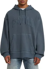 ジースター メンズ アウター パーカー・スウェット ロゴ GSTAR Appliqu Logo Hoodie Dark Patriot Blue ブルーのサムネイル