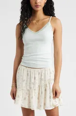 ビーピー レディース トップス シャツ Vネック レーストリム レース BP Lace Trim VNeck Camisole Green Cloud グリーン