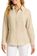 トッミーバハマ レディース トップス シャツ リネン Tommy Bahama Coastalina Linen ButtonUp Shirt Natural