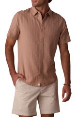 ノーマルブランド メンズ トップス シャツ The Normal Brand Freshwater Everyday Short Sleeve ButtonUp Shirt Flax