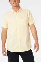 リップカール メンズ トップス シャツ コットン Rip Curl Classic Surf Ourtime Short Sleeve Cotton ButtonUp Shirt Strawのサムネイル