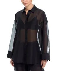 バイマレンバーガー レディース トップス シャツ By Malene Birger Derrisoft Organza Shirt Black ブラックのサムネイル