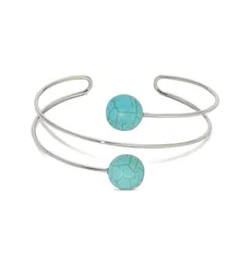 エティカ レディース アクセサリー ブレスレット・バングル・アンクレット キャップ ケープ Ettika Summer Escape Stone Cuff BraceleturquoiseSilverのサムネイル