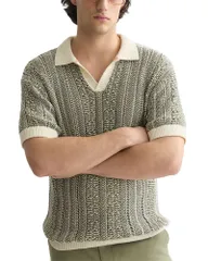 スコッチアンドソーダ メンズ トップス ポロシャツ Scotch Soda Multi Stitch Extra Dropped Shoulder Polo Eggnog Melange マルチカラーのサムネイル