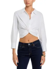 アリスアンドオリビア レディース トップス シャツ Alice and Olivia Phebe Twist Front Shirt Off White オフホワイトのサムネイル