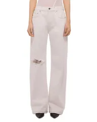 ヘルムート ラング レディース ボトムス デニムパンツ ブーツカット ブーツ ジーンズ Helmut Lang Distressed High Rise Bootcut Jeans in Matteのサムネイル
