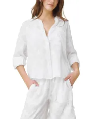 スプレンディット レディース トップス シャツ キャップ Splendid Caprice Star Texture Shirt White ホワイトのサムネイル