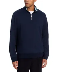 ボス メンズ アウター ニット・セーター ハーフジップ BOSS HStimmann Quarter Zip Sweater Dark Blue ブルーのサムネイル