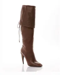 マックイーン レディース シューズ ブーツ・レインブーツ トール レザー McQueen Womens Leather Foldover Tall Boots Brown ブラウンのサムネイル