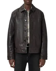 オールセインツ メンズ アウター ジャケット・ブルゾン レザー ALLSAINTS Nates Leather Jacketrail Brown ブラウンのサムネイル