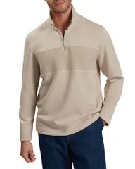 テッドベーカー メンズ アウター ニット・セーター ハーフジップ Ted Baker Simonea Quarter Zip Sweater Taupe トープのサムネイル