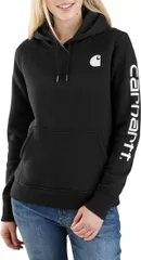 カーハート レディース アウター パーカー・スウェット グラフィック Carhartt Womens Clarksburgraphic Sleeve Hoodie Black ブラック