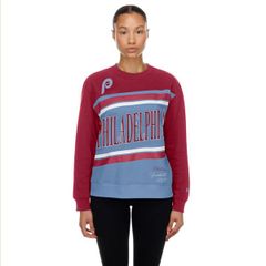 뉴엘라 레이디스 아우터 파커 스웨트 크루넥 셔츠 New Era Womens Philadelphia Phillies Blue Game Day Crewneck S