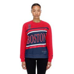 뉴엘라 레이디스 아우터 파커 스웨트 크루넥 셔츠 New Era Womens Boston Red Sox Navy Game Day Crewneck Sweatshirt NoColor 네이비