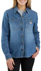 カーハート レディース アウター ジャケット・ブルゾン シャツ デニム Carhartt Womens Denim Overshirt Voyageur デニムのサムネイル