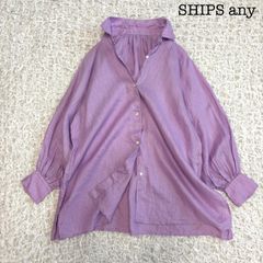 シップスエニィ ロングラグランスリーブ シャツ イエロー オーガニック 