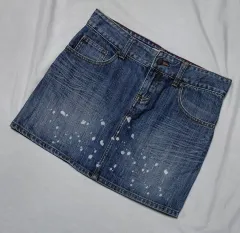 ROXY(ロキシー) ペイント スプラッター デニム ミニスカート (M サイズ)のサムネイル