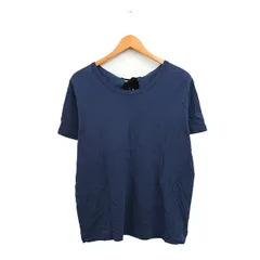 アダムエロペ Adam et Rope' カットソー Tシャツ 半袖 リボン コットン シンプル 38 ネイビー 紺 /KT16