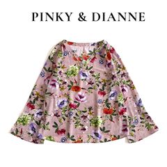 PINKY&DIANNE】ルミナスフラワープリント 長袖ブラウス 総柄 近年