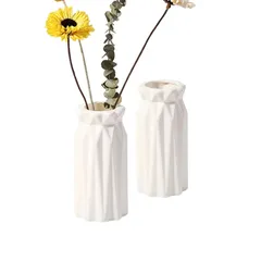 NOELAMOUR 北欧風 花瓶 割れない プラスチック 2個セット 花びん フラワーベース おしゃれ ドライフラワー シンプル 韓国風 (デザインD) [デザインD]