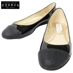 JIMMY CHOO　ジミーチュウ　美品 GAZE FLAT  パテント×グリッターフラットパンプス　36