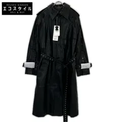 エイチアンドエム　H＆M　【×rokh】ブラック button detail leather coat ボタンディテール レザートレンチコート　XS