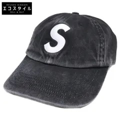 Supreme　シュプリーム　【美品】SS25 Pigment Coated S Logo 6-Panel Black ピグメント コーテッド Sロゴ 6パネル キャップ