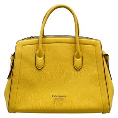 kate spade ハンドバッグ 2way ノット レザー クロコ調 イエロー 