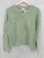 ◇ J.Crew Long-Sleeve V-Neck Sweater, Size S, Green # [1002797632180]
