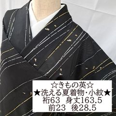 ★専用★美品 羅 夏 夏着物 小紋 幾何柄 黒 黄色 身丈161cm 正絹 ☆専用☆美品 羅 夏 夏着物 小紋 幾何柄 黒 黄色 身丈161cm 正絹