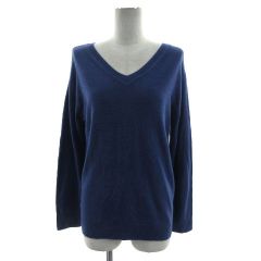 theory luxeセオリーリュクス ウール Vネック ニット 38 ネイビー