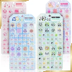 【新品】 おしりぷにぷにシール 3D立体ステッカー かわいい スマホケース飾り用 ポップシール 手帳用ステッカー ごほうび デコシール キラキラ 子供 女の子 DIY用 手帳・水筒・スマホケース・アルバム飾り用 (4枚セット キーボードキー型) 1