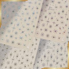 [Brand New] 4-Piece Set of 3D Star Nail Stickers - Gold & Silver - Easy to Apply - Glittery Nail Parts - Stylish Nail Stickers - Perfect for Gel Nails, Nail Art, and Decorations - Valentine's Day & Christmas