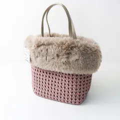 未使用 2025AW トゥービーシック TO BE CHIC フェイクファーコンビバスケット ｜ピンク ベージュ ハンドバッグ トート【2400014957754】のサムネイル