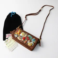 美品 ユキエモン yukiemon フランシュリッペ x タマオワールド tamaoworld ぎゅうぎゅうお財布ショルダー＼ブラウン 羊革【2400014961287】のサムネイル
