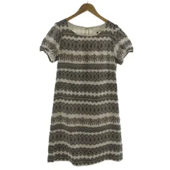 プロポーション ボディドレッシング PROPORTION BODY DRESSING ワンピース 半袖 ミディ丈 総柄 ベージュ ブラック 黒 3