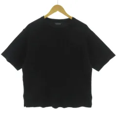 ナノユニバース nano universe Tシャツ 胸ポケ ポケT 半袖 ワイドシルエット リブ コットン ブラック 黒 M