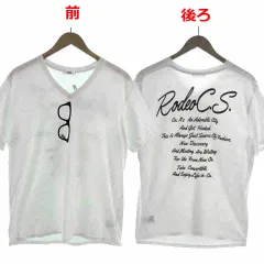 ロデオクラウンズワイドボウル RODEO CROWNS WIDE BOWL RCWB Ｔシャツ Vネック 半袖 だまし絵プリント メガネ バックロゴプリント コットン混 ホワイト 白 ブラック 黒 XLのサムネイル