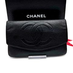 ◇美品/大容量◇CHANEL ココマーク 二つ折り財布 長財布 キャビア