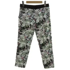 ザラウーマン ZARA WOMAN パンツ スリム ストレッチ コットン混 花柄 マルチカラー XS