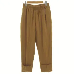 ザラ ZARA パンツ テーパード 裾ダブル ウエストゴム ブラウン 茶 XS