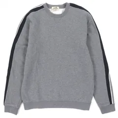 美品▼HERMES エルメス 21AW ランH コットン100% クルーネック 裏起毛 トレーナー プルオーバー スウェット グレー M イタリア製 正規品 メンズのサムネイル