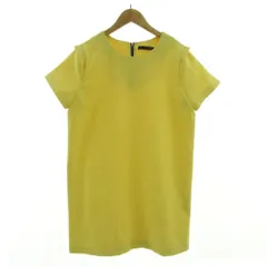 ザラ ベーシック ZARA BASIC ワンピース 半袖 ミディ丈 イエロー 黄色 L
