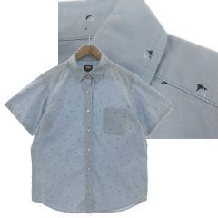 アルマーニジュニア 16A ストライプ半袖シャツ ブルー - メルカリ