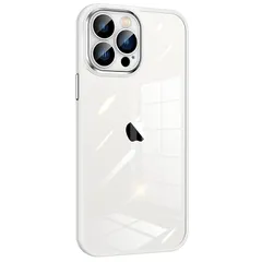 【新品】 iPhone15ProMax用ケース 透明 シリコン耐衝撃 薄型Donocao滑り止め カメラカバー付き 強化ガラスフィルムレンズ保護 黄変防止 指紋防止 軽量 アイフォン15プロマックケース 御洒落 ホワイト