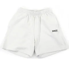 未使用品□BALENCIAGA バレンシアガ WARDROBE UNIFIT 22SS 641608 キャンペーンロゴ刺繍 スウェット ショートパンツ オフホワイト XXS 正規品 メンズのサムネイル