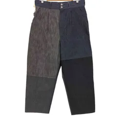 コムデギャルソンオム COMME des GARCONS HOMME 21awデニムパッチワーク タックワイドトラウザー メンズ JPN：L 